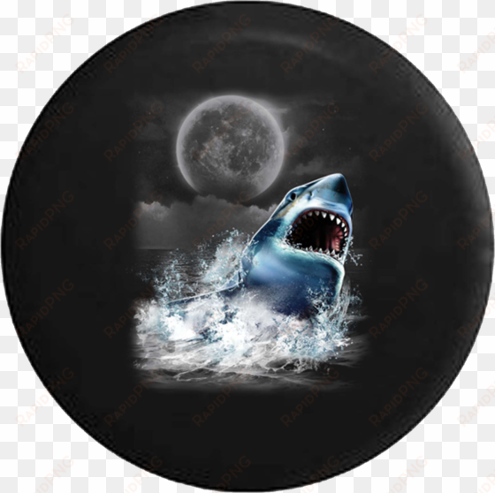 great white shark attack jaws teeth ocean full moon - great white shark moon spirit animal ocean sea nature