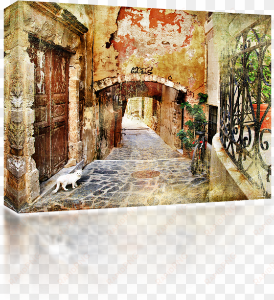 greek alleyway - chania crete old town