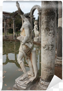 greek statues at villa adriana in tivoli wall mural - hadrian's villa