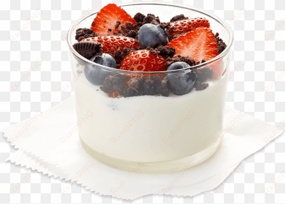 greek yogurt parfait w/ cookie crumbs - greek yogurt parfait w cookie crumbs