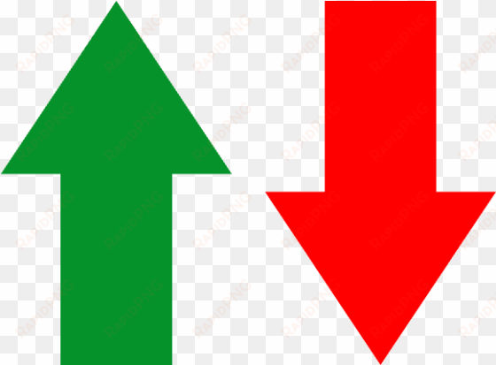 green arrow pointing up next to a red arrow pointing - arrows going up and down