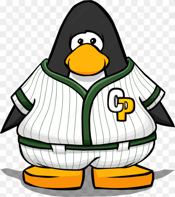 green baseball uniform from a player card - club penguin sport baseball