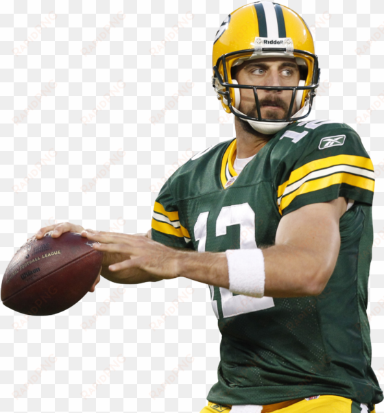 green bay packers player ball - aaron rodgers no background