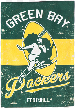 green bay packers vintage garden flag 18"h 3 pc min - team sports america green bay packers vintage linen