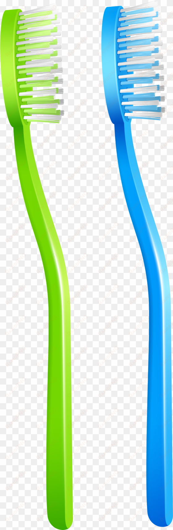 Green Blue Toothbrush Png Clip Art - Toothbrush Clipart Png transparent png image