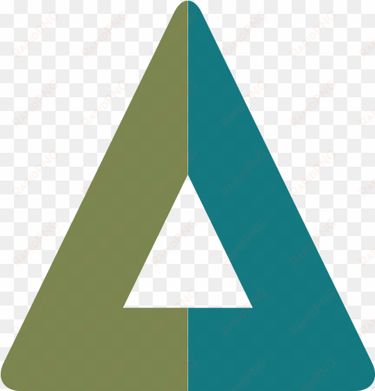 green blue triangle logo - green