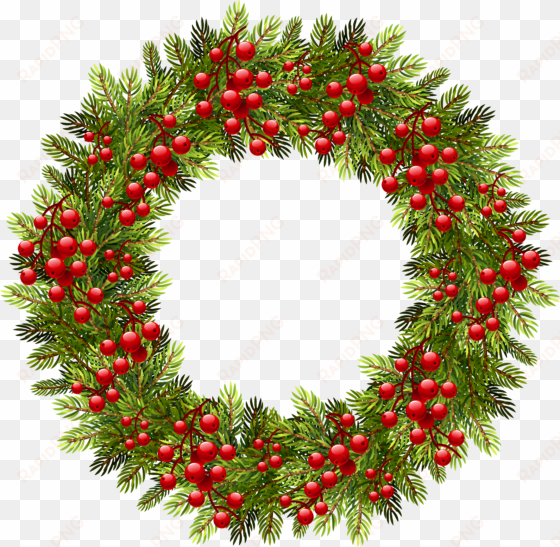 green christmas pine wreath png - christmas wreath lights transparent