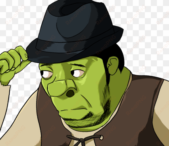 Green Fictional Character Cartoon Headgear - Shrek Fedora Png transparent png image