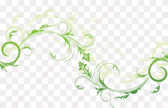 green floral png - green swirls