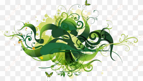 green floral vector - vector swirls