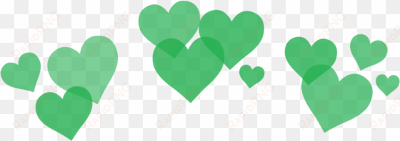 green hearts png - transparent background heart crown