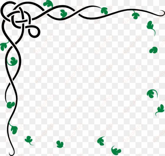 green leaves clipart border design png - black corner border design