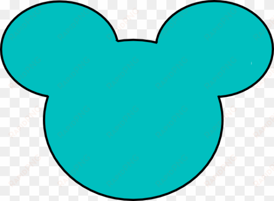 green mickey ears clipart - teal mickey mouse head