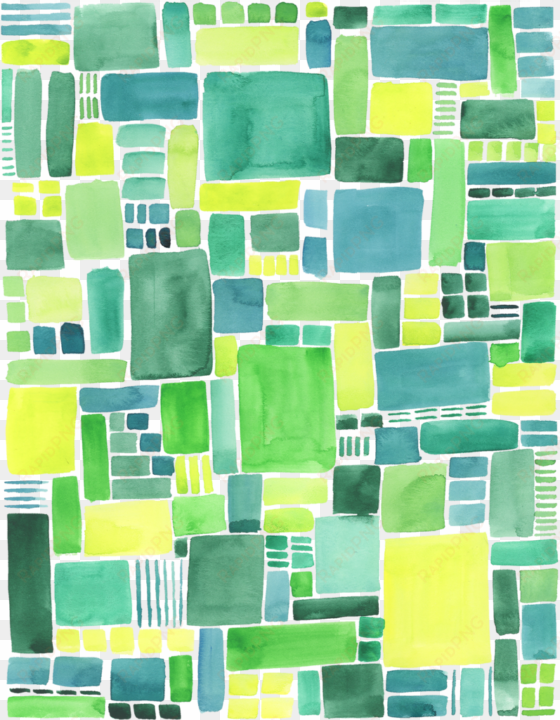 green pattern geometric watercolor print - tile