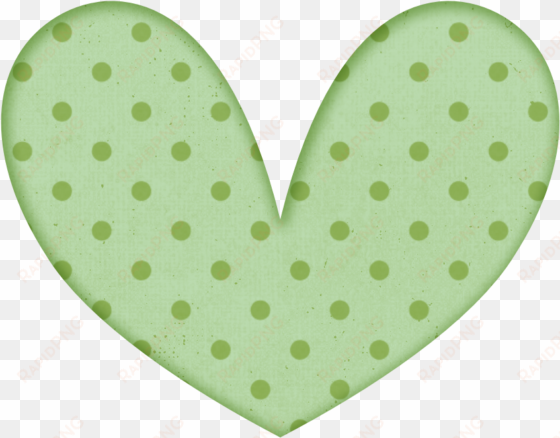 green polka dot heart - green hearts clip art