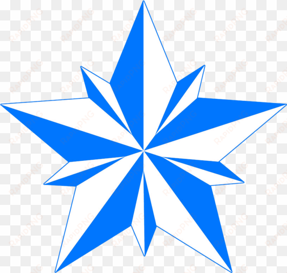 green star image with rounded points, blue star clipart - old school swallows tattoo