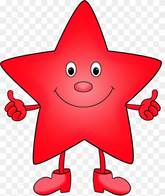 green star, red cartoon star clipart - red star cartoon