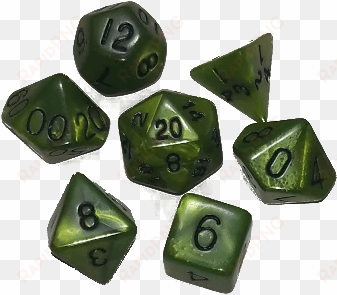 green swirl polyhedral dice set - dice