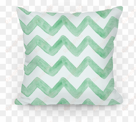 green watercolor chevron pattern pillow - camping throw pillows