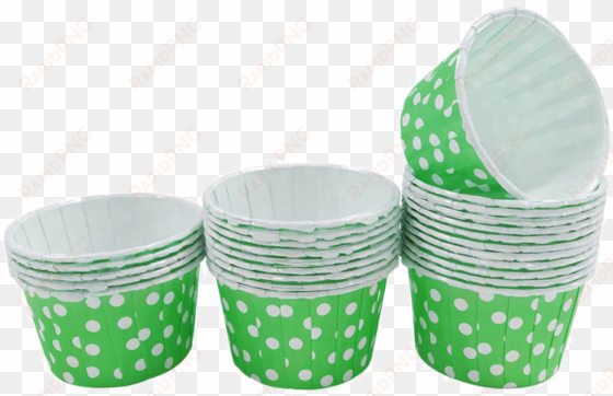 green with white polka dot mini cupcake paper cups - paper cup