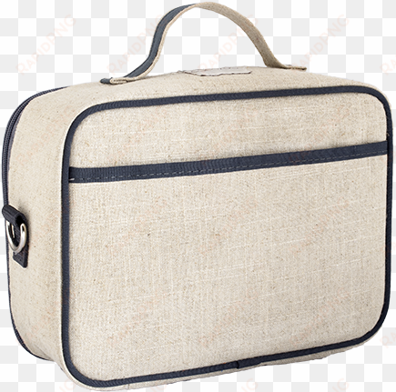 grey robot lunch box - linen lunch bag