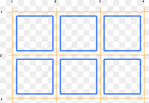 grid lines are numbered left to right and top to bottom - electric blue