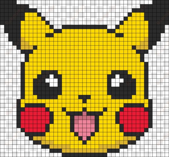 grid pattern - pixel art pikachu