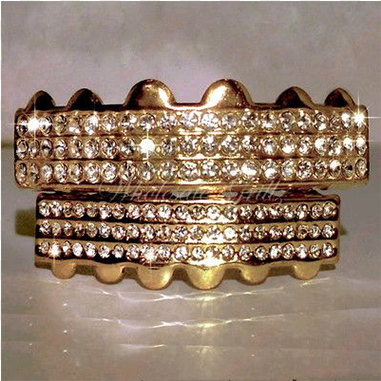 Grillz Or Fronts, Are Usually A Precious Metal Cover - Gold Plated Iced Out Grillz transparent png image