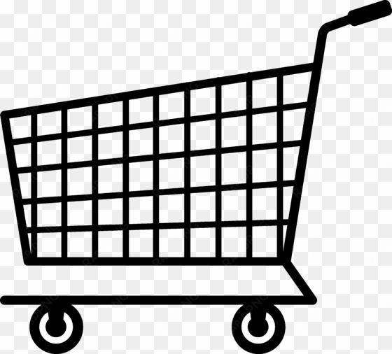 Grocery Store Clipart Black And White Images Pictures - Shopping Cart Silhouette transparent png image