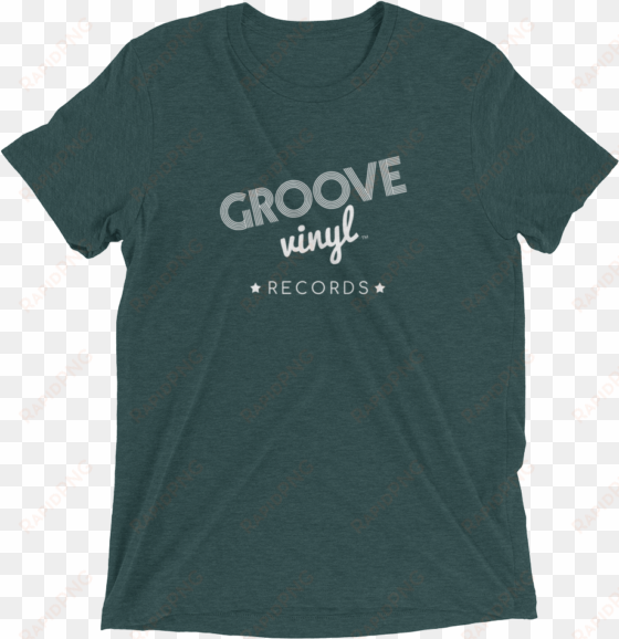 groove vinyl records logo tri blend crewneck t shirt - gifts for football fans - jj watt - texans - nfl
