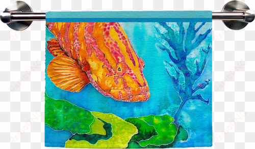 Grouper In The Green Hand Towel - Live Free Grouper In The Green Napkin transparent png image