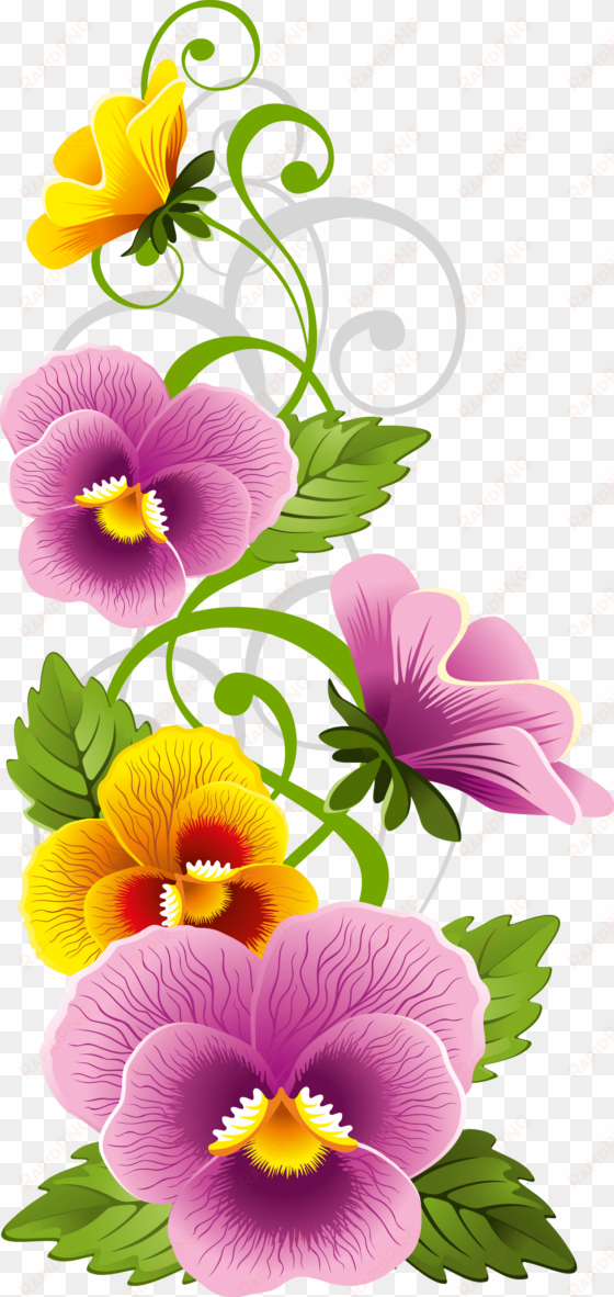 grows up the sides - flower corner border png