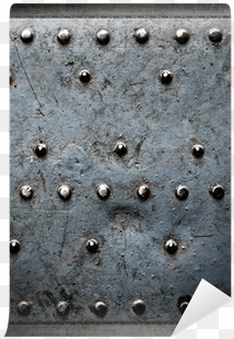 grunge background, metal plate with rivets wall mural - paper