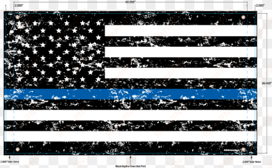 grunge thin blue line american flag banner - fallen but never forgotten