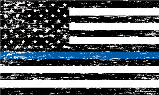 grunge thin blue line - blue lives matter flag