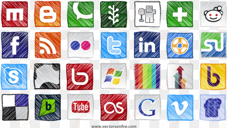 Grungy Social Sites Icons - 社交媒體與新聞業 transparent png image