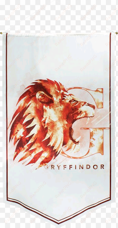 gryffindor watercolour satin banner - harry potter gryffindor lion poster