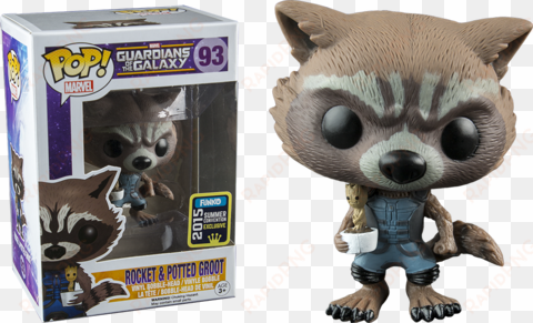 guardians of the galaxy funko pop rocket & potted groot - pop vinyl rocket and groot