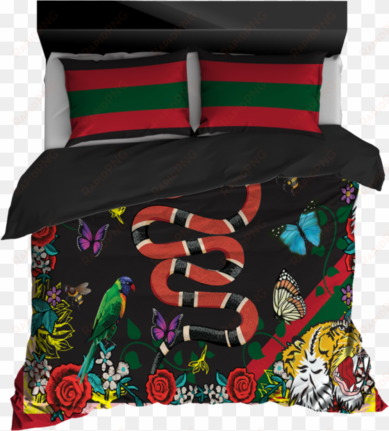 gucci gang luxurious tigers comforter duvet set bedding - gucci style bedding