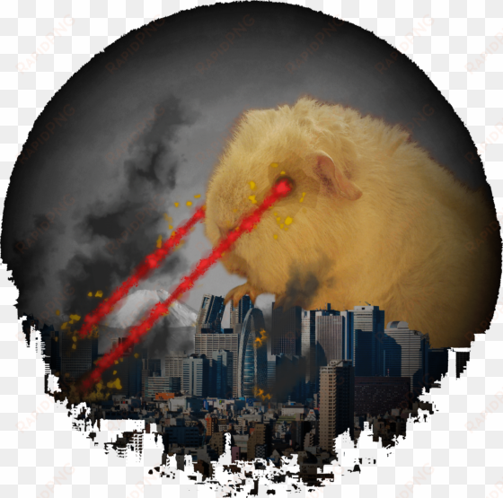 guinea pig attacking tokyo with laser eyes - national diet building