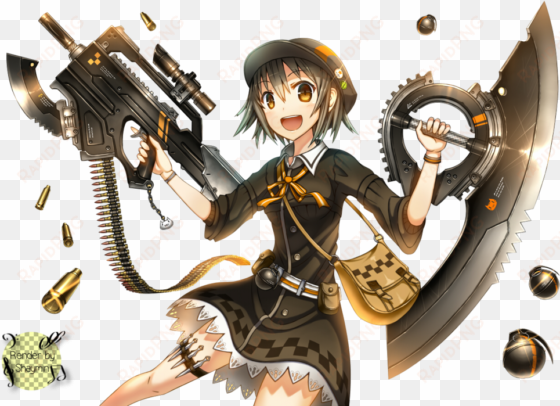 gun girl render by piri chama-d6o7rc1 - anime girl gun vector