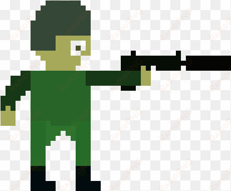 guy with a gun - pixel character with glasses