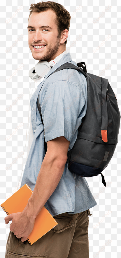 guy with bookbag - guy with book bag