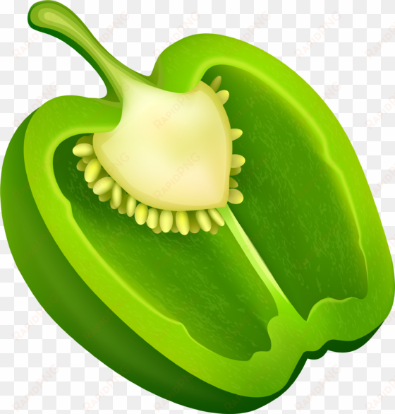 half green pepper png clipart - green bell pepper clipart