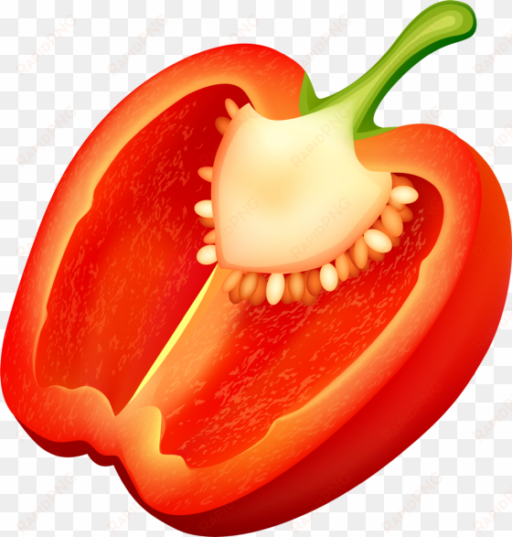 half red pepper png clipart - pepper clipart