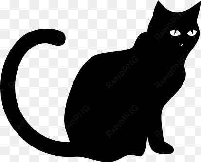 halloween black cat vector free free png image - black cat sitting clipart