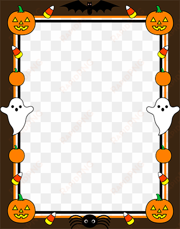halloween border with ghosts and pumpkins - halloween