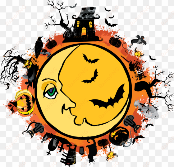 halloween moon clip art - halloween pumpkin throw blanket