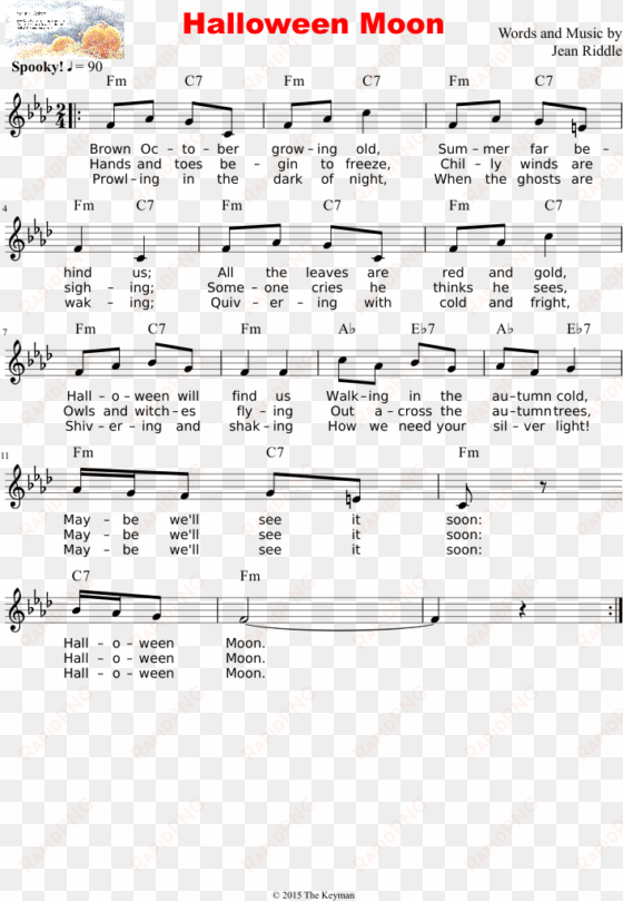 halloween moon sheet music composed by words and music - sheet music