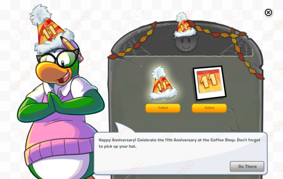 halloween party 2016 anniversary - club penguin 11th anniversary hat